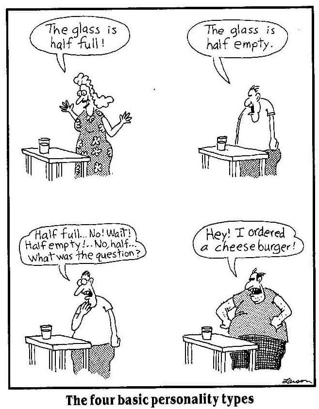 Gary Larson's cartoon of the four basic personality types